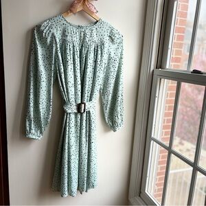 Ann Taylor Mint Green Polka Dot Dress with Belt